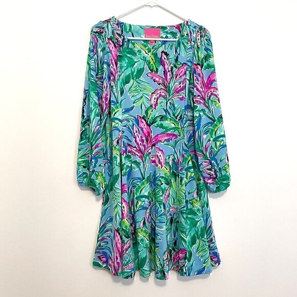 NEW NWT LILLY PULITZER Ellora Print Long Sleeve Dress Long Sleeve Fit Flare Mini - Picture 2 of 16